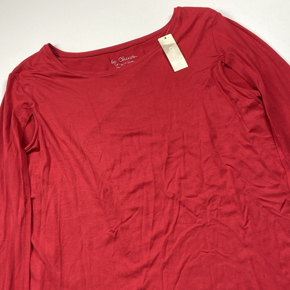 Chicos Cora Cape Top Sz 2 (US L) Red Fashion Knit Sleeveless w/Attached Cape NWT